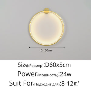 New Modern LED Wall Lights Circle Background Decoration Lamps