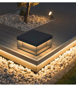 Solar LED Garden Light Outdoor Column Head Light Waterproof Street Light Fence Cap