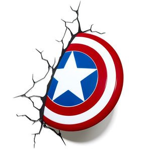 3D Marvel Avengers Series LED Wall Lamp Iron Man Captain America Night Light