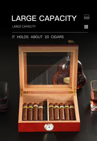 Image of Cedar Wood Portable Cigar Humidifier Box