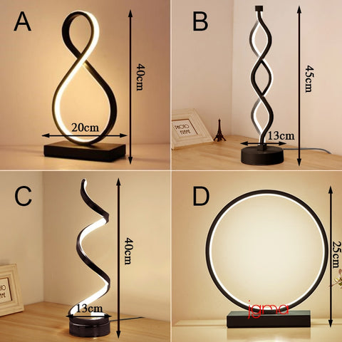 Image of Modern Minimalist Table Lamp Bedroom Bedside Romantic Warm Nightstand Lamp