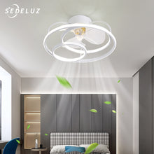 Load image into Gallery viewer, Modern Minimalist LED Ceiling Fan Lamp