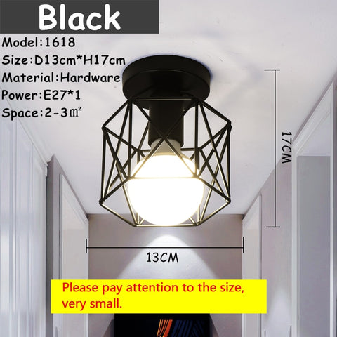 Image of Modern Nordic Black Wrought Iron E27 Led Ceiling Lamps