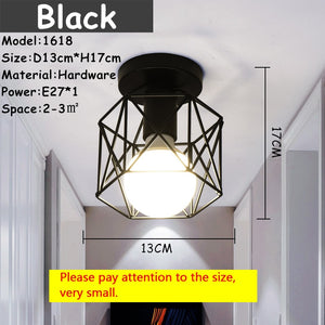 Modern Nordic Black Wrought Iron E27 Led Ceiling Lamps