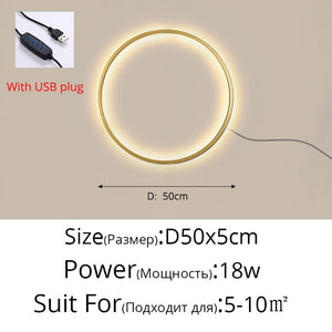 New Modern LED Wall Lights Circle Background Decoration Lamps