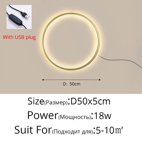 Image of New Modern LED Wall Lights Circle Background Decoration Lamps