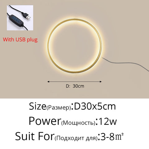 Image of New Modern LED Wall Lights Circle Background Decoration Lamps