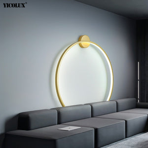 New Modern LED Wall Lights Circle Background Decoration Lamps