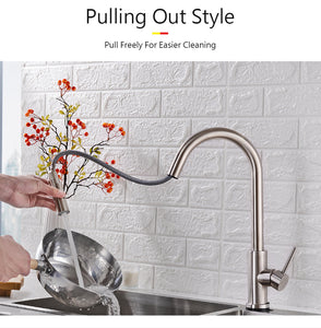 Sensor Kitchen Faucet Stainless Steel With Pull-Out Faucet
