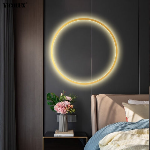 Image of New Modern LED Wall Lights Circle Background Decoration Lamps
