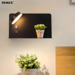 LED Wall Lights With Switch And USB Interface