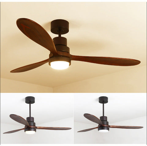 Image of Wooden Modern Fan LED Chandelier