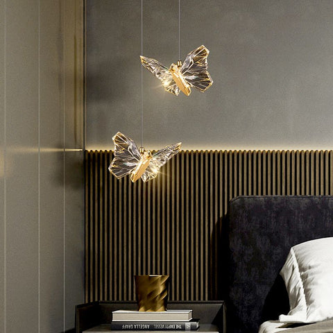 Image of Modern Crystal LED Butterfly Pendant Lamp