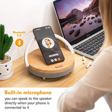 Load image into Gallery viewer, Multifunction Wooden Table Lamp Wireless Charger Bluetooth Speaker