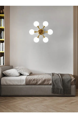 Image of Modern Copper Glass Ball Ceiling Pendant Flush Mount Lamp