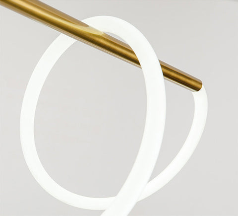 Image of Modern Golden Led Chandelier Shiny Line