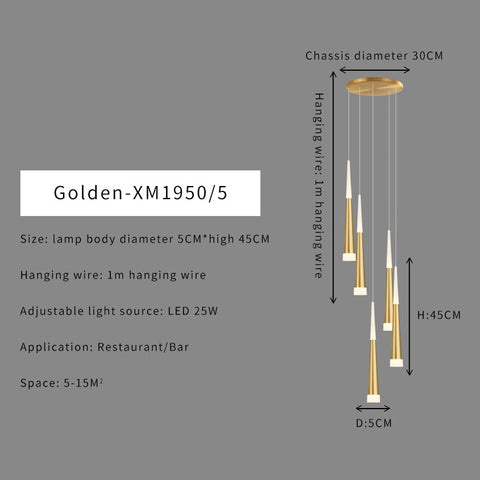 Image of Stair Hallway Led Nordic Chandelier on Sale