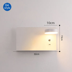 LED Wall Lights With Switch And USB Interface