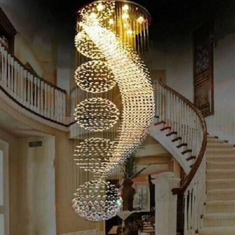 Image of Long Double Staircase Modern Chandelier