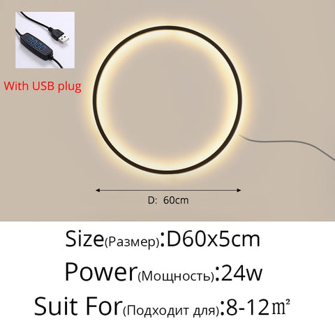 Image of New Modern LED Wall Lights Circle Background Decoration Lamps