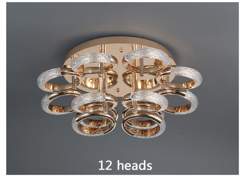 Image of Postmodern Nordic Luxury Golden Ring Iron Chandelier