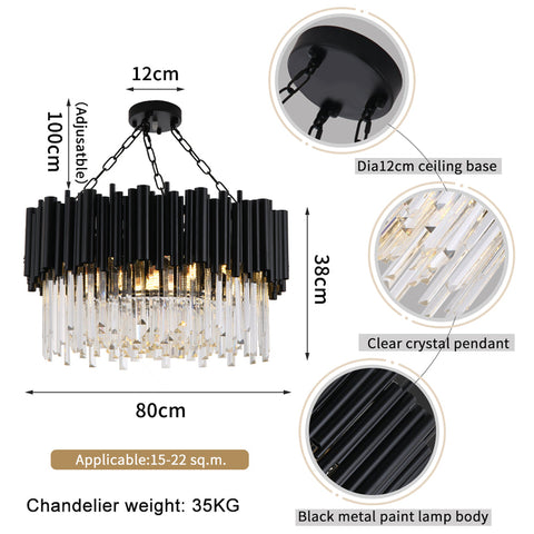 Image of Black Wyvern Modern Chandelier Lighting