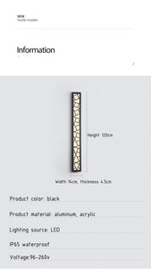 Waterproof Outdoor Aluminum Wall Tall LED Lamp IP65