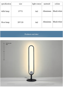 Modern Remote Control U Shape Floor Led Lamp