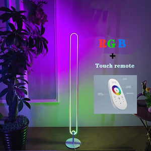 Modern Remote Control U Shape Floor Led Lamp