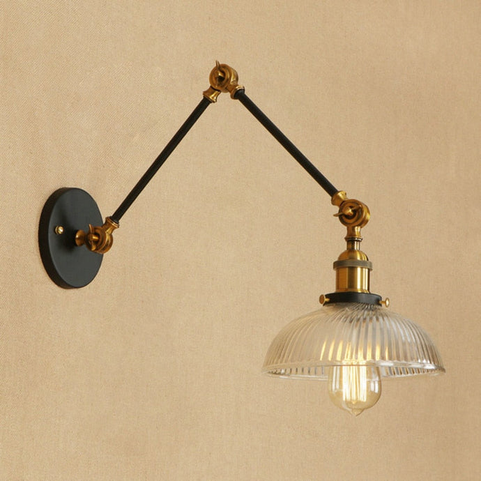Antique Design Glass Swimming Arm Wall Lamp