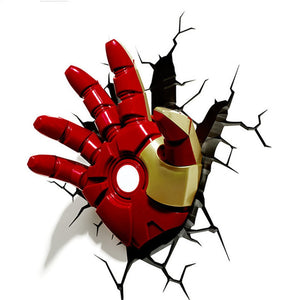 3D Marvel Avengers Series LED Wall Lamp Iron Man Captain America Night Light
