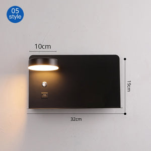 LED Wall Lights With Switch And USB Interface