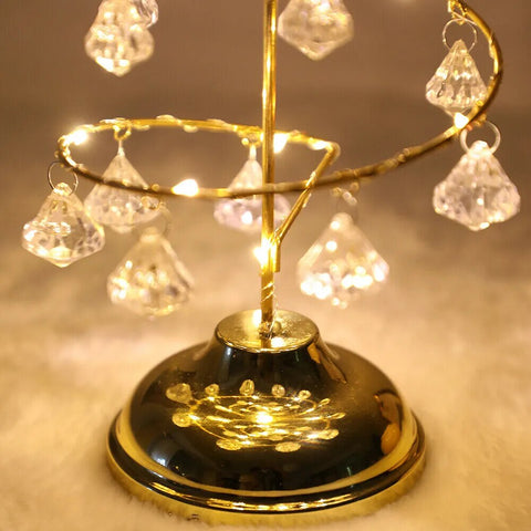 Image of Gold Silver LED String Christmas Tree Table Lamp