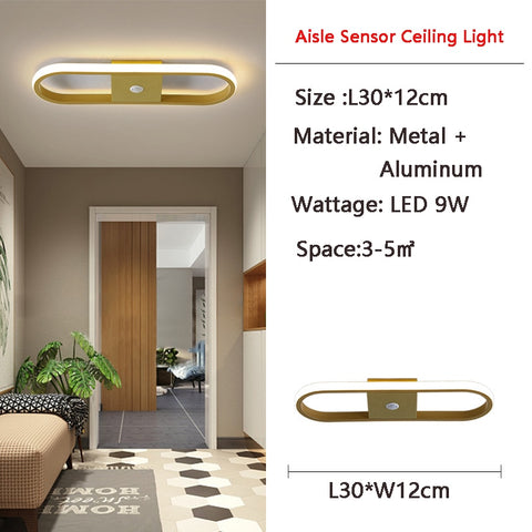 Image of Human PIR Motion Sensor LED Ceiling Lamp for Bedroom Corridor