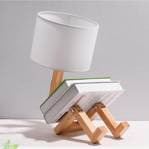 Robot Shape Wooden Table Lamp