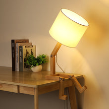 Load image into Gallery viewer, Robot Shape Wooden Table Lamp