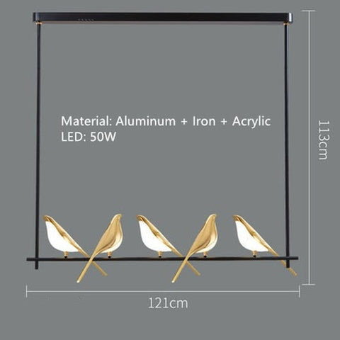 Image of NEW Gold Magpie Bird Ceiling Chandelier