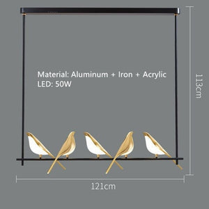 NEW Gold Magpie Bird Ceiling Chandelier
