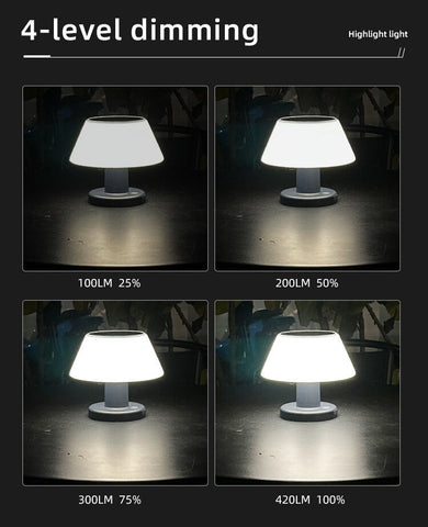 Image of Solar Powered Table Led Lamp Outdoor Modern