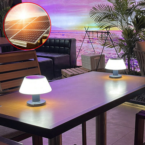 Image of Solar Powered Table Led Lamp Outdoor Modern