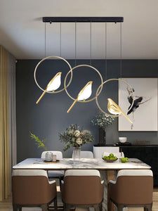 NEW Gold Magpie Bird Ceiling Chandelier