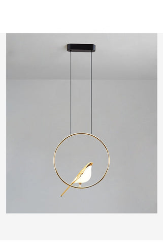 Image of NEW Gold Magpie Bird Ceiling Chandelier