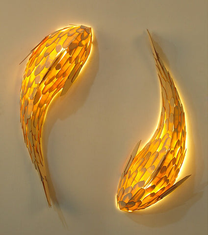 Image of Handmade Fish Wall Lamp Japanese Style