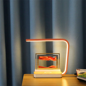 3D Sand of Time Lamp with Touch Dimming & Mobile Phone Wireless Charging
