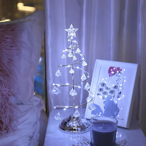 Gold Silver LED String Christmas Tree Table Lamp