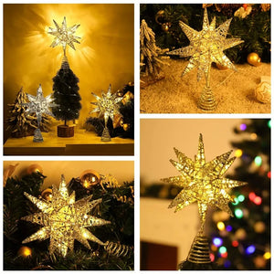 Christmas Tree Topper LED Star Tree Topper Battery Operated