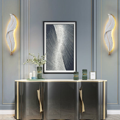 Image of White Feather Wall Nordic Lamp