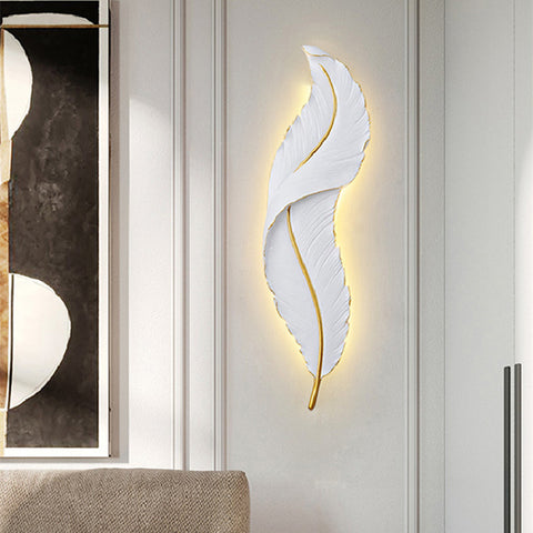 Image of White Feather Wall Nordic Lamp