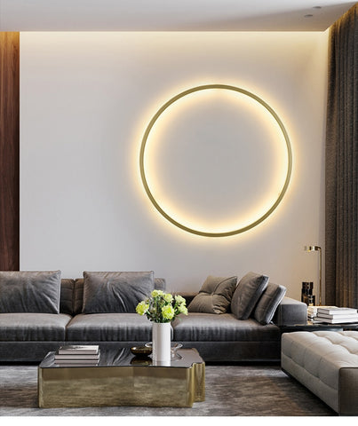 Image of New Modern LED Wall Lights Circle Background Decoration Lamps