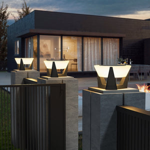 Outdoor Solar Lights Garden Light Column Lamps Waterproof Fence Gate Cap Light